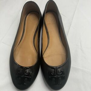 Tory Burch Women’s Leather Flats Size 6.5 Black, Black Logo